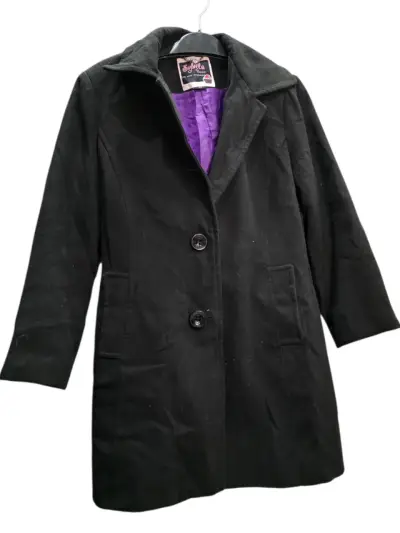 Abrigo negro Sybilla con forro morado - miniatura 2