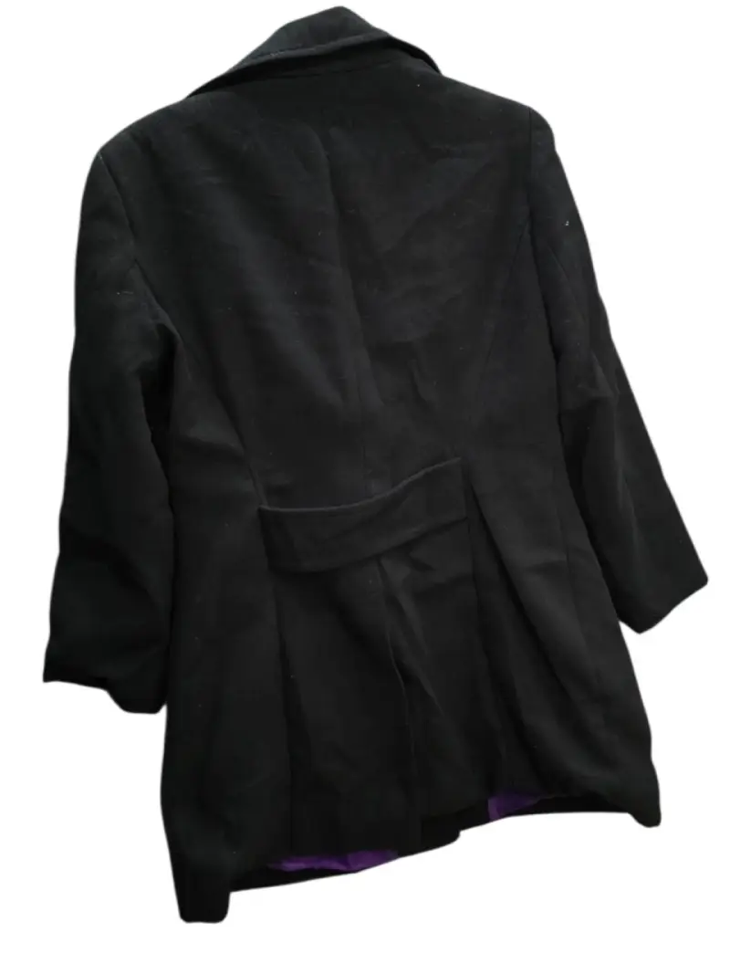 Abrigo negro Sybilla con forro morado - 3