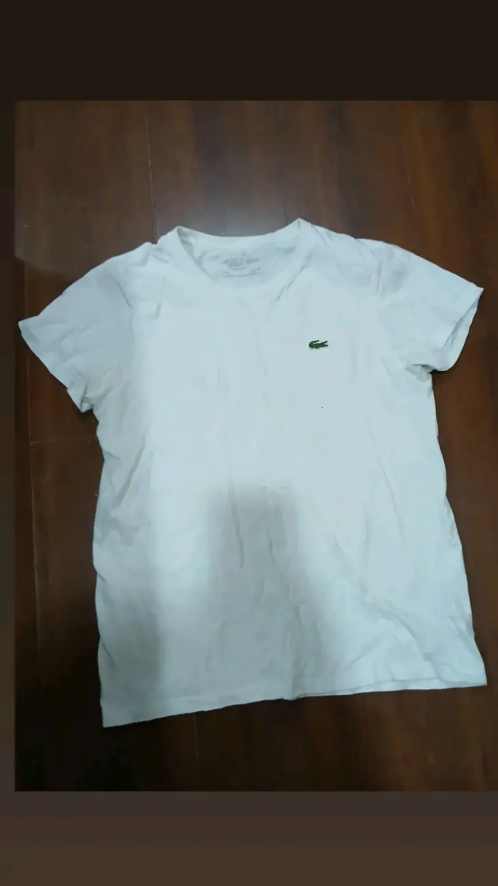 Polera blanca Lacoste de algodón