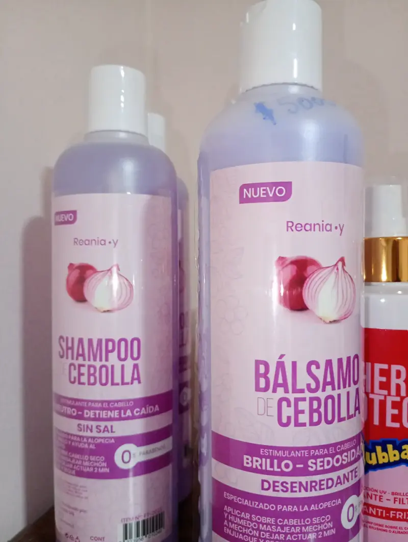 Shampoo y bálsamo de cebolla Reania