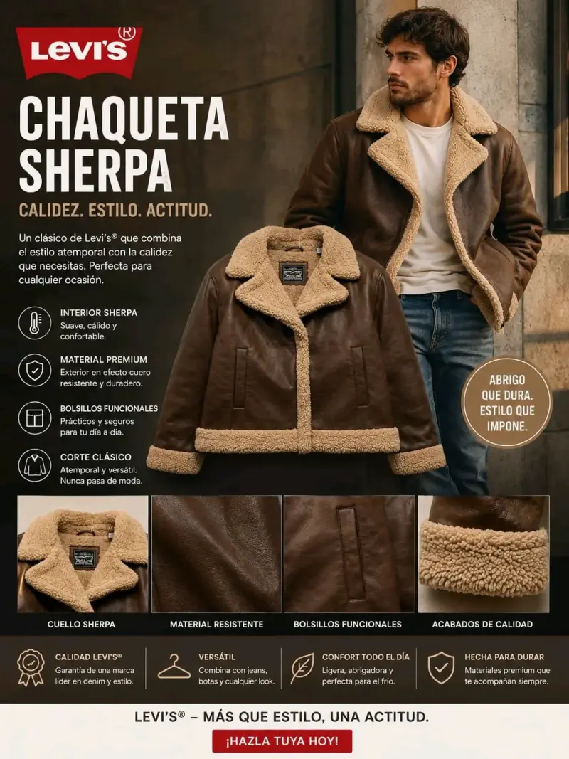 Chaqueta Levi's Sherpa de mezclilla negra - 4