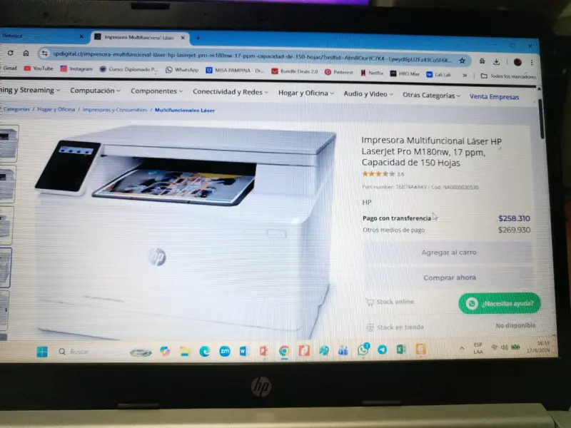 Impresora multifuncional HP LaserJet Pro - 6