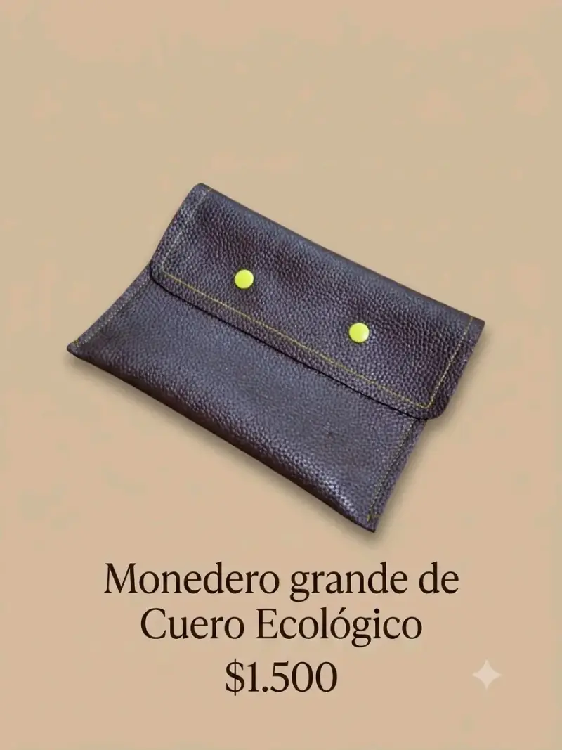 Monedero grande de cuero ecológico