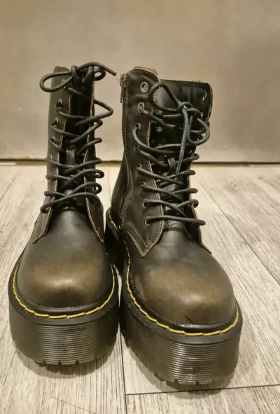 Botas de cuero con plataforma talla 36 - miniatura 1