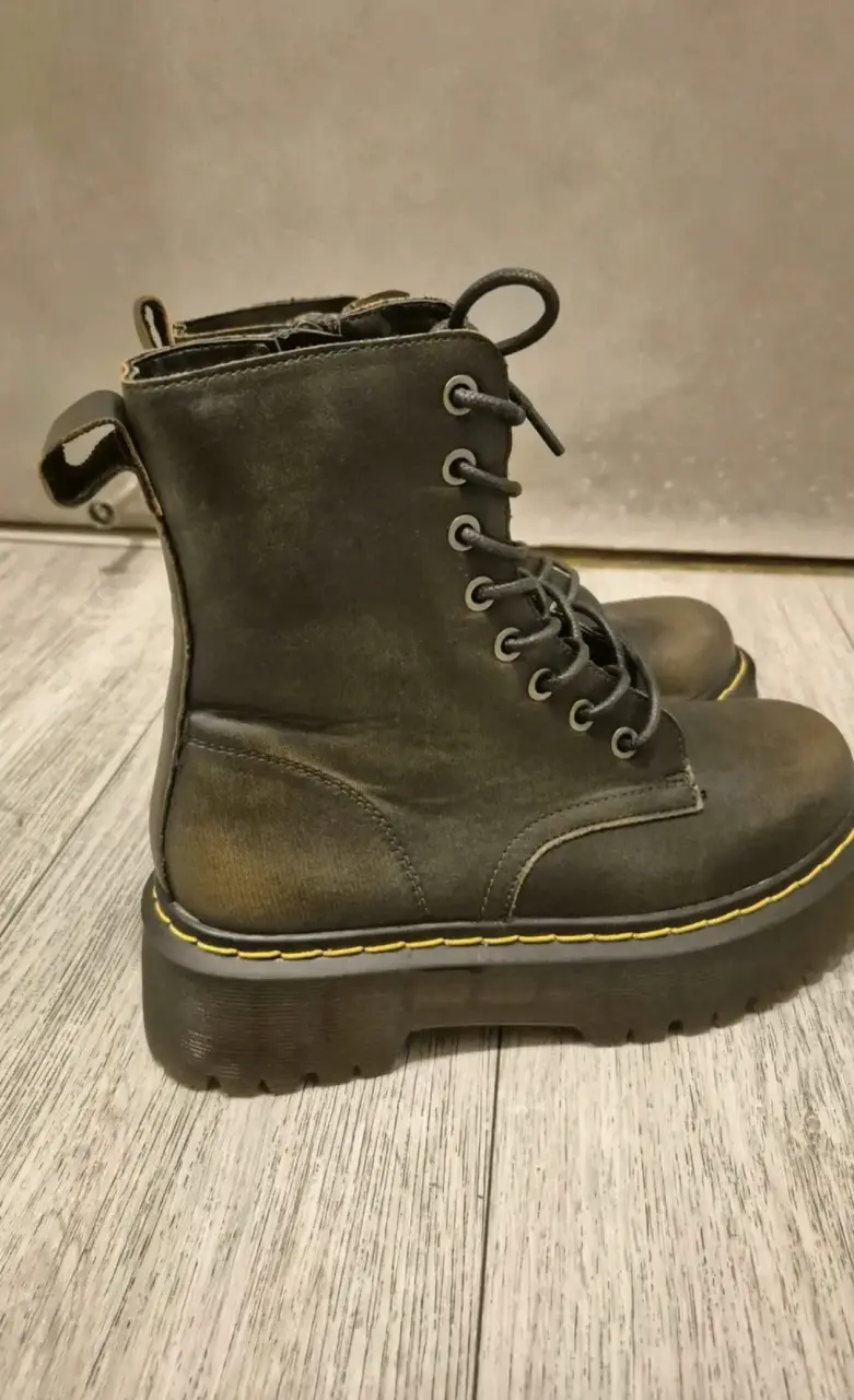 Botas de cuero con plataforma talla 36 - 2