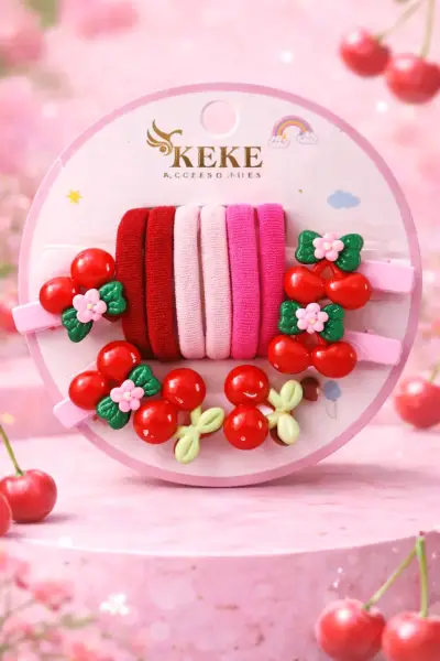 Set de pinches rojos con cerezas KEKE - miniatura 3