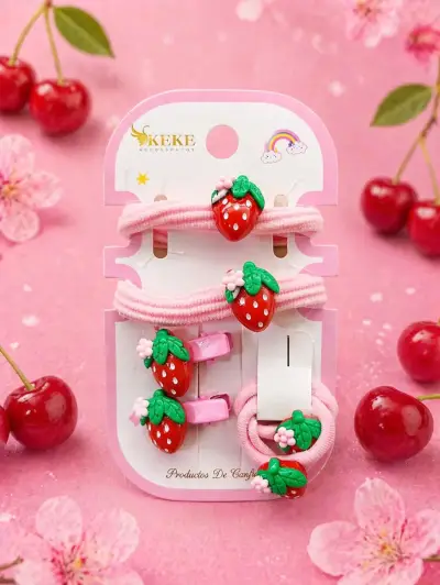 Set de pinches rojos con cerezas KEKE - miniatura 5