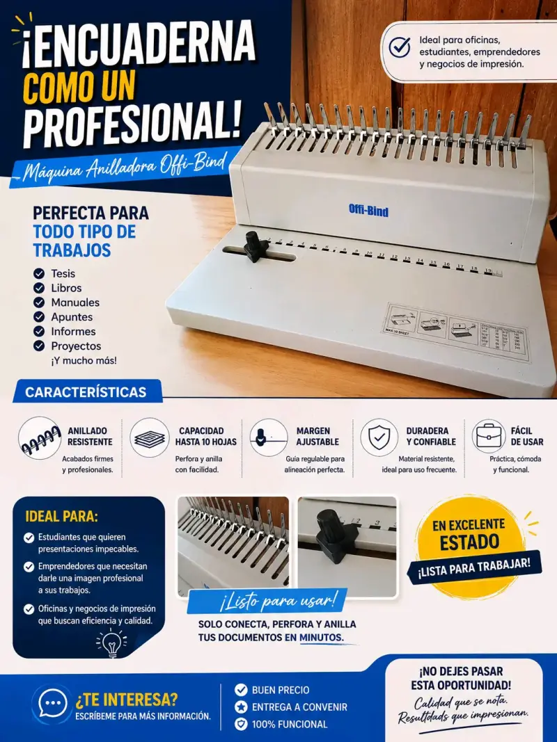 Máquina anilladora Offi-Bind profesional