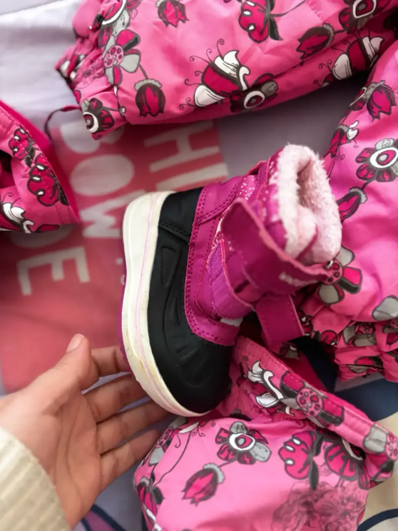 Botas de nieve infantiles rosadas - 2