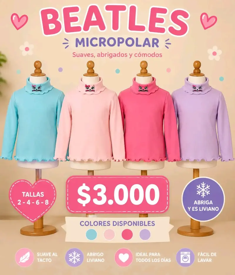 Polerón micropolar para niños Beatles - 2