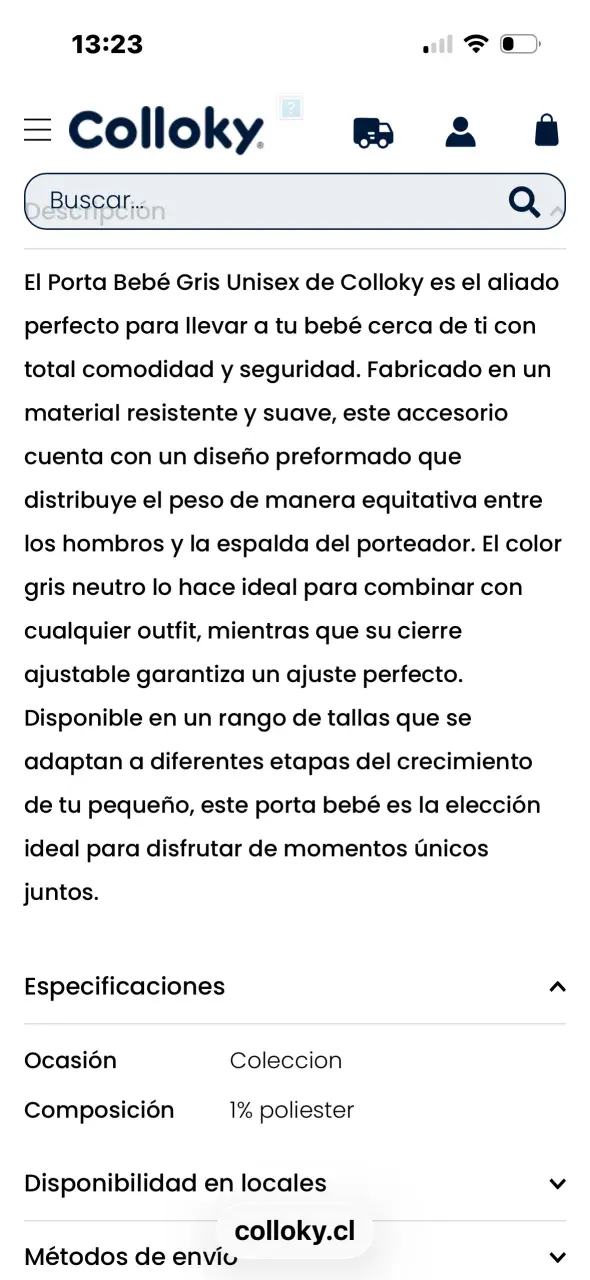 portabebé Colox gris ergonómica - 5