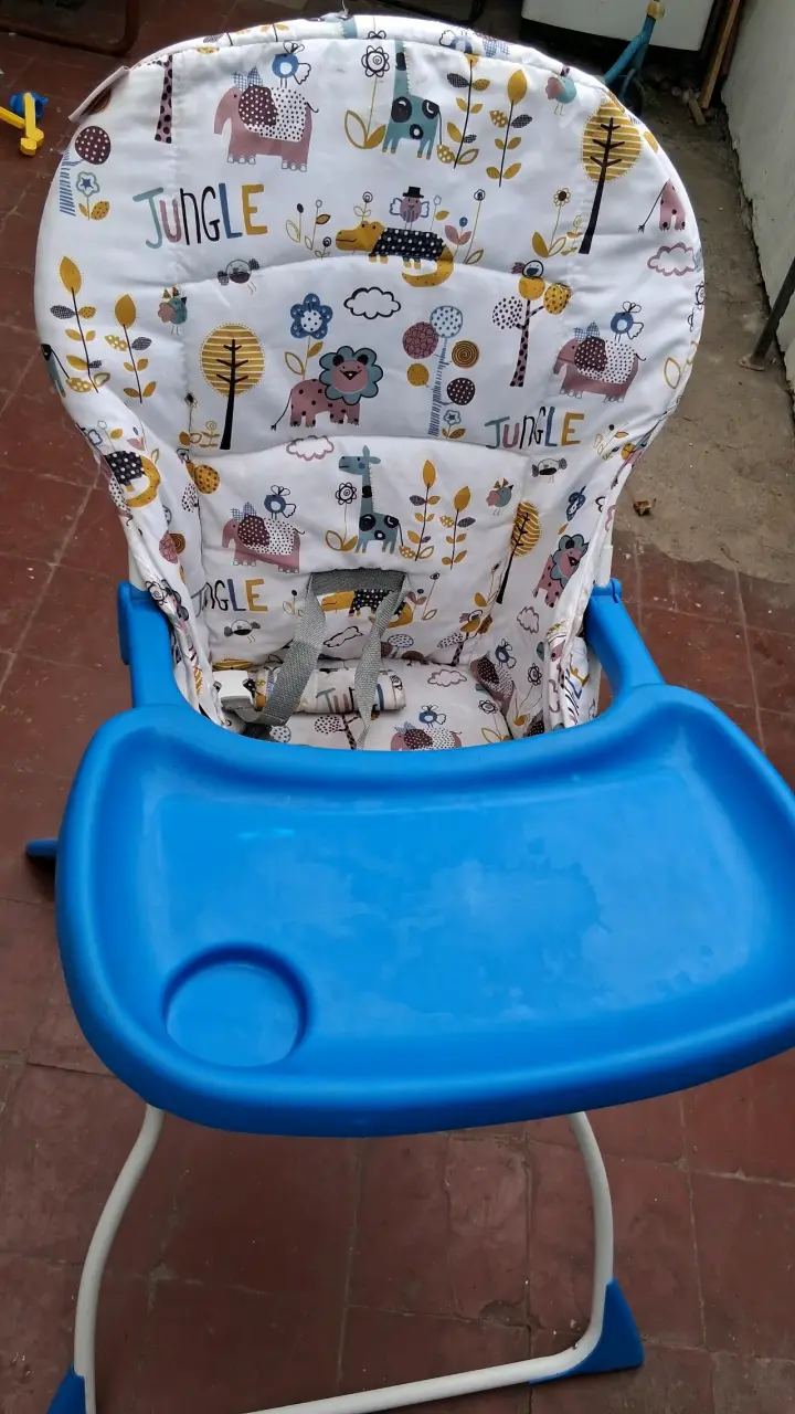 Silla de comer para bebé con bandeja azul - 2