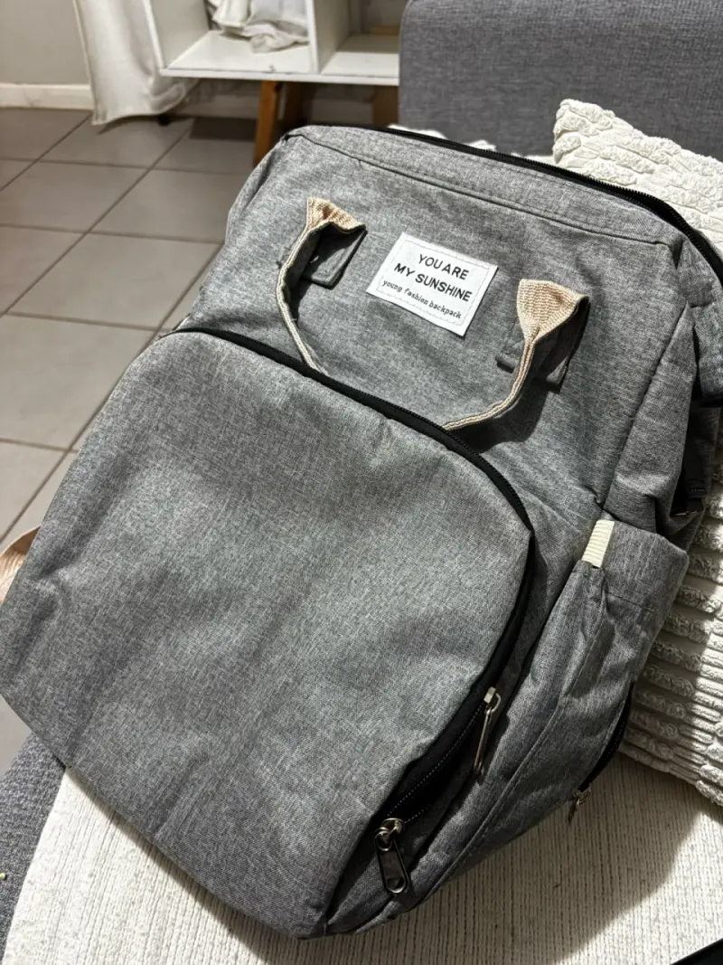 Mochila gris "You Are My Sunshine" - 1