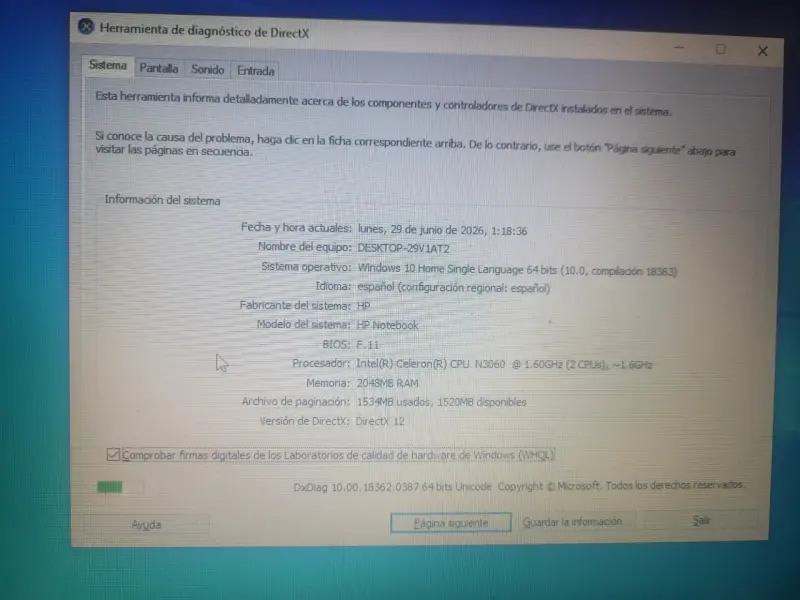 Notebook HP con pantalla de 14 pulgadas Windows 10 - 2