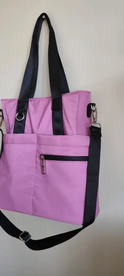 Bolso tote rosa con correas ajustables - miniatura 4