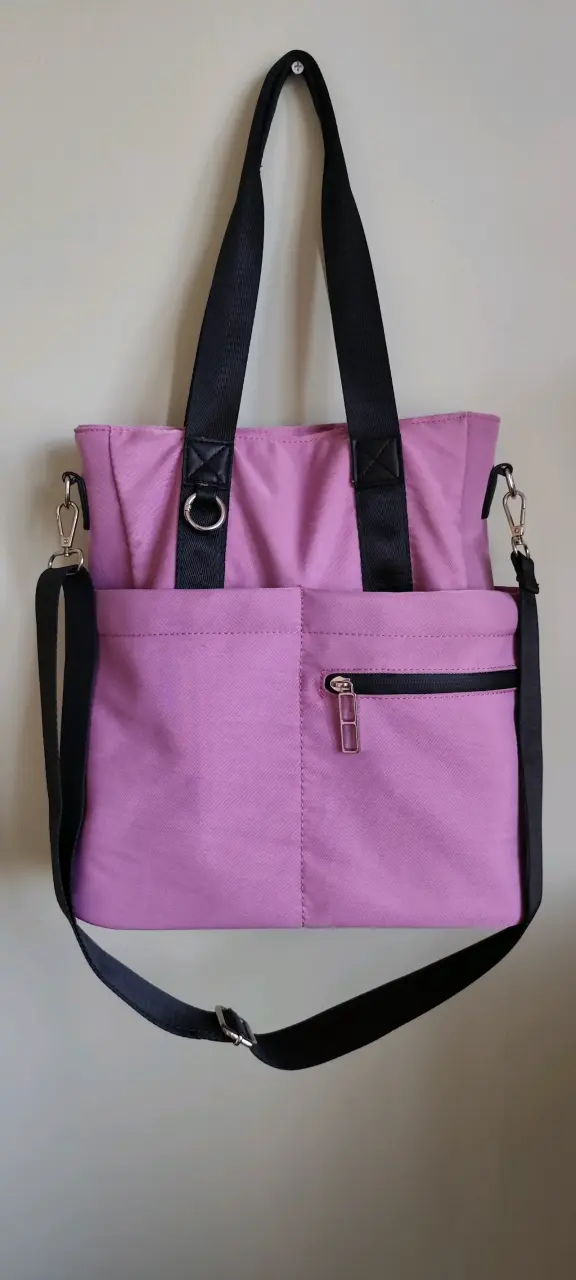 Bolso tote rosa con correas ajustables - 5
