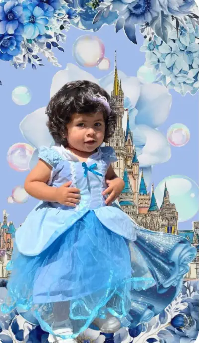 Disfraz de princesa azul para niña - miniatura 1