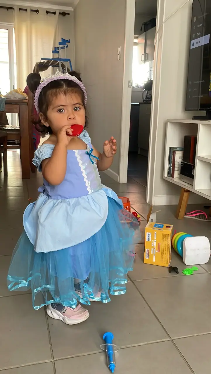 Disfraz de princesa azul para niña - 2