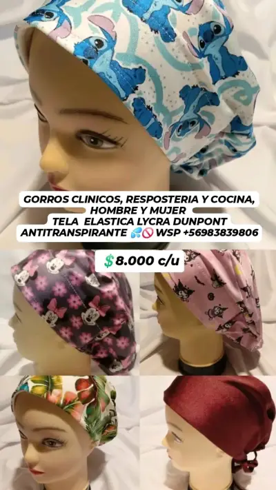 Gorros clínicos de lycra estampados - miniatura 1