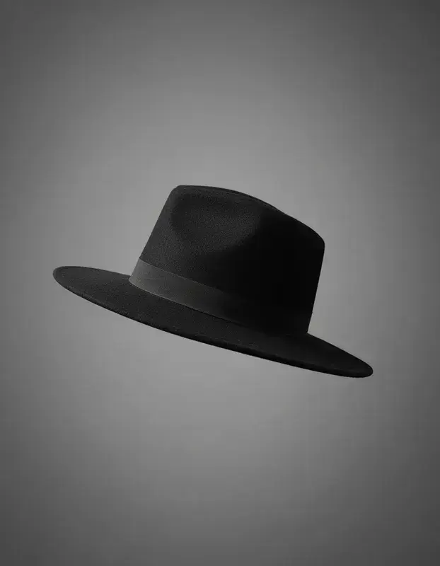 Sombrero de fieltro negro elegante - 5