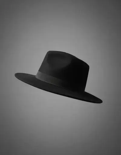 Sombrero de fieltro negro elegante - miniatura 5