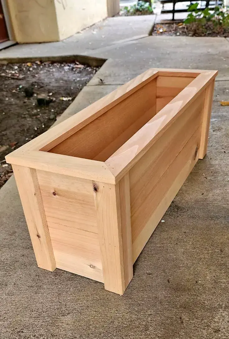 Macetero de madera rectangular - 1