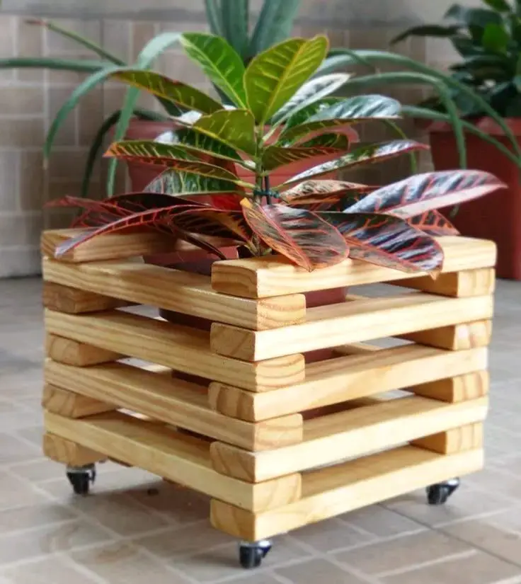 Macetero de madera rectangular - 4
