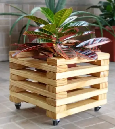 Macetero de madera rectangular - miniatura 4