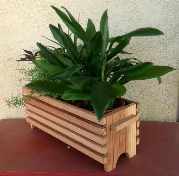Macetero de madera rectangular - 5