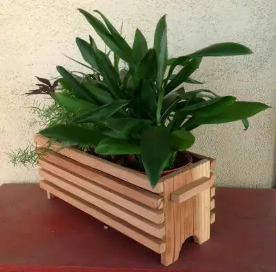Macetero de madera rectangular - miniatura 5