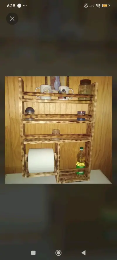Estante de madera rústico para cocina - miniatura 1