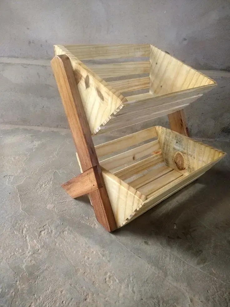Estante de madera rústico para cocina - 3