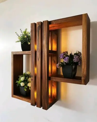 Estante de madera rústico para cocina - miniatura 4