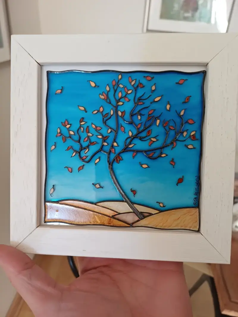 Cuadro decorativo de vidrio pintado a mano - 2