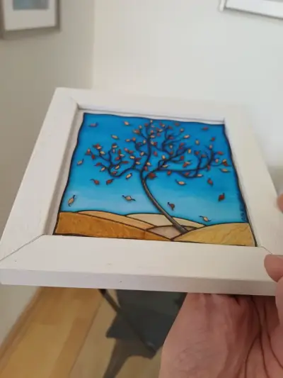 Cuadro decorativo de vidrio pintado a mano - miniatura 4