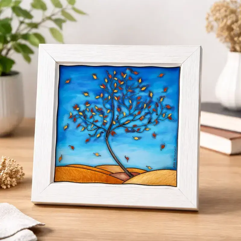 Cuadro decorativo de vidrio pintado a mano - 6