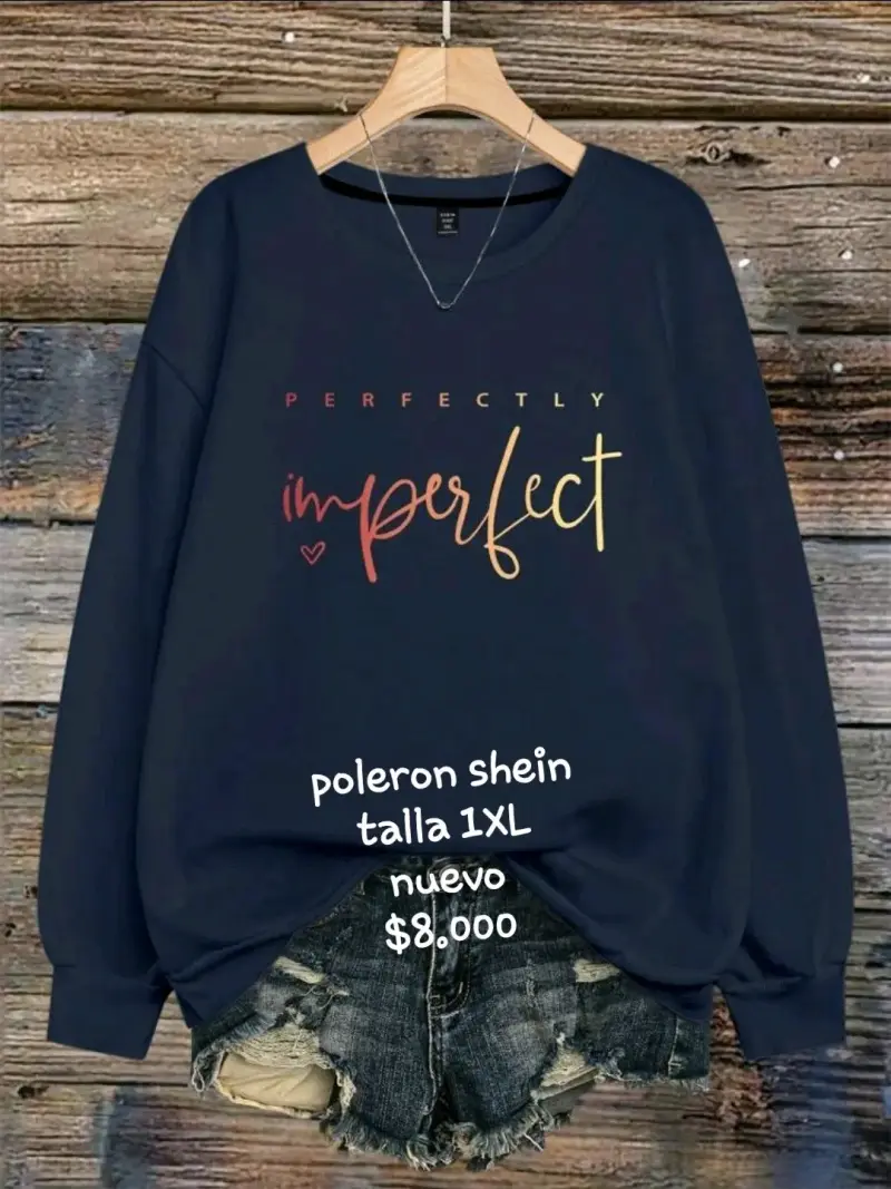 Polerón Shein Perfectly Imperfect azul