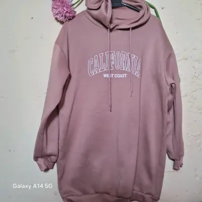 Polerón oversize rosa con capucha 'California' - miniatura 1