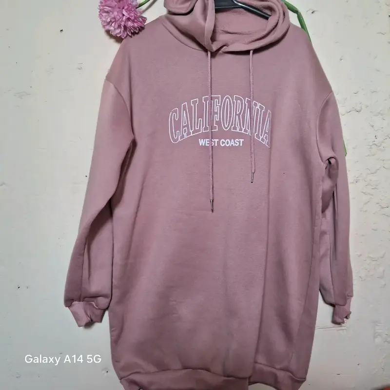 Polerón oversize rosa con capucha 'California' - 3