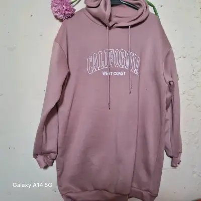 Polerón oversize rosa con capucha 'California' - miniatura 3