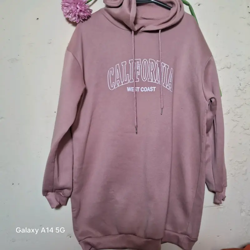 Polerón oversize rosa con capucha 'California' - 4
