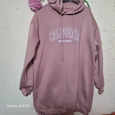 Polerón oversize rosa con capucha 'California' - miniatura 4