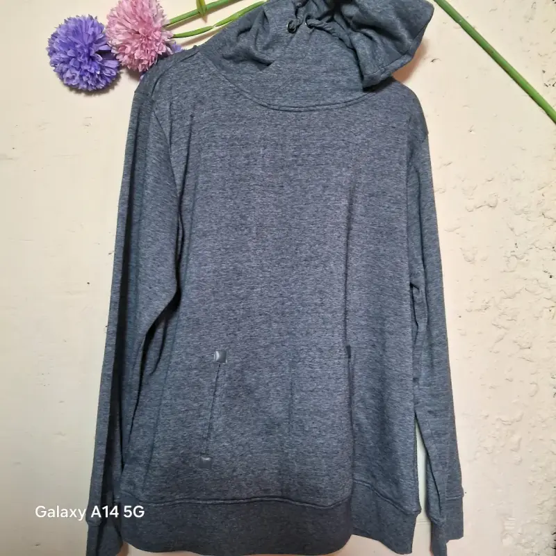Polerón gris con capucha unisex - 1