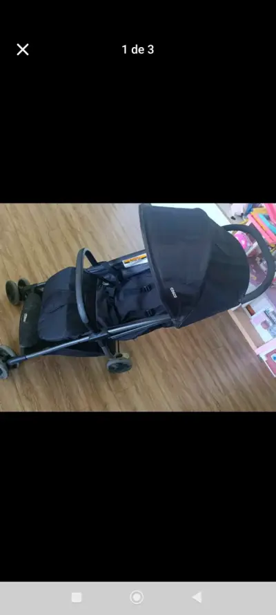 Coche de bebé plegable negro - miniatura 2