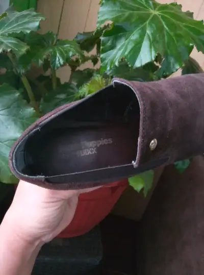 Botines de gamuza marrón con tacón - miniatura 3