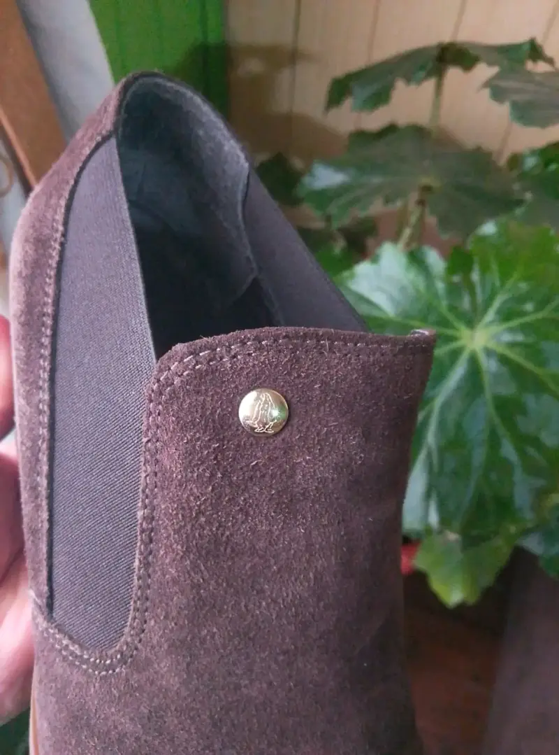 Botines de gamuza marrón con tacón - 4