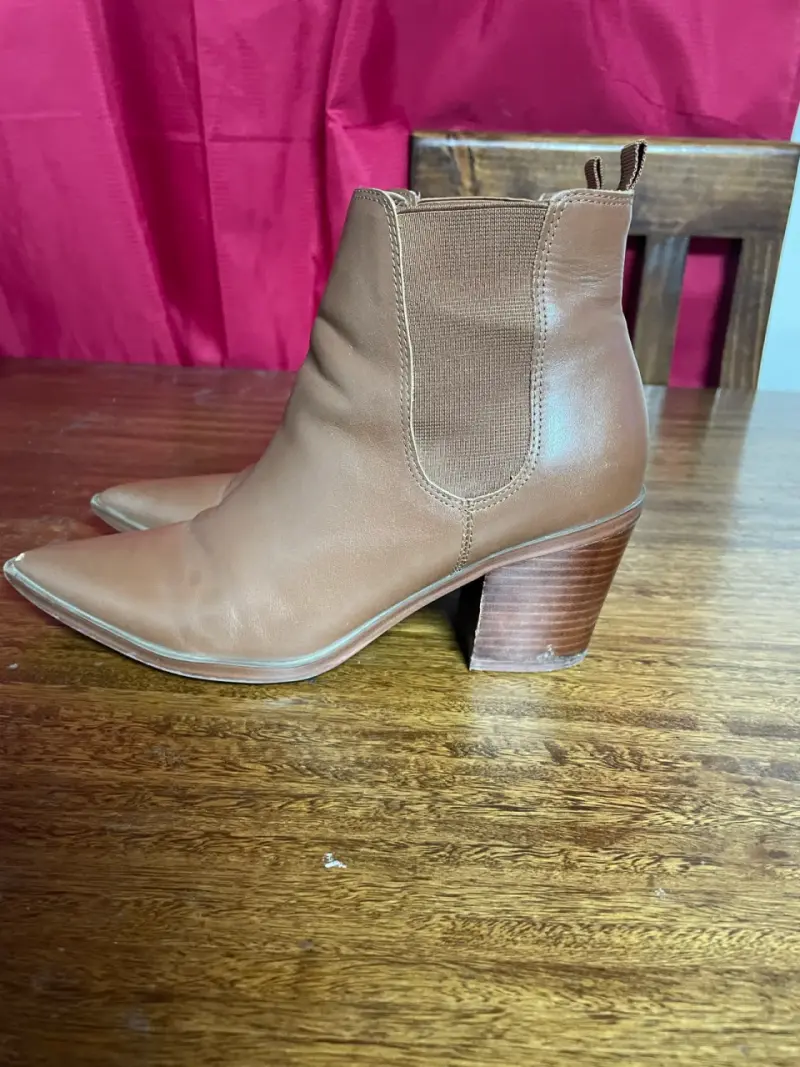 Botines de cuero marrón para mujer - 2