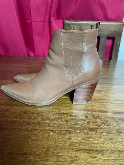 Botines de cuero marrón para mujer - miniatura 2