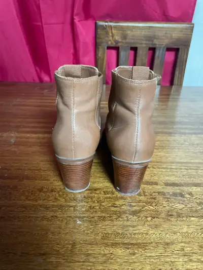 Botines de cuero marrón para mujer - miniatura 3
