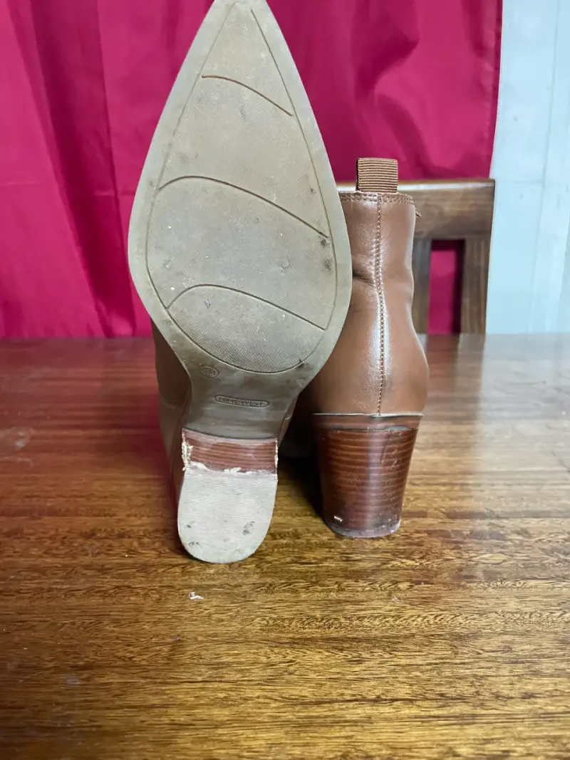 Botines de cuero marrón para mujer - 5